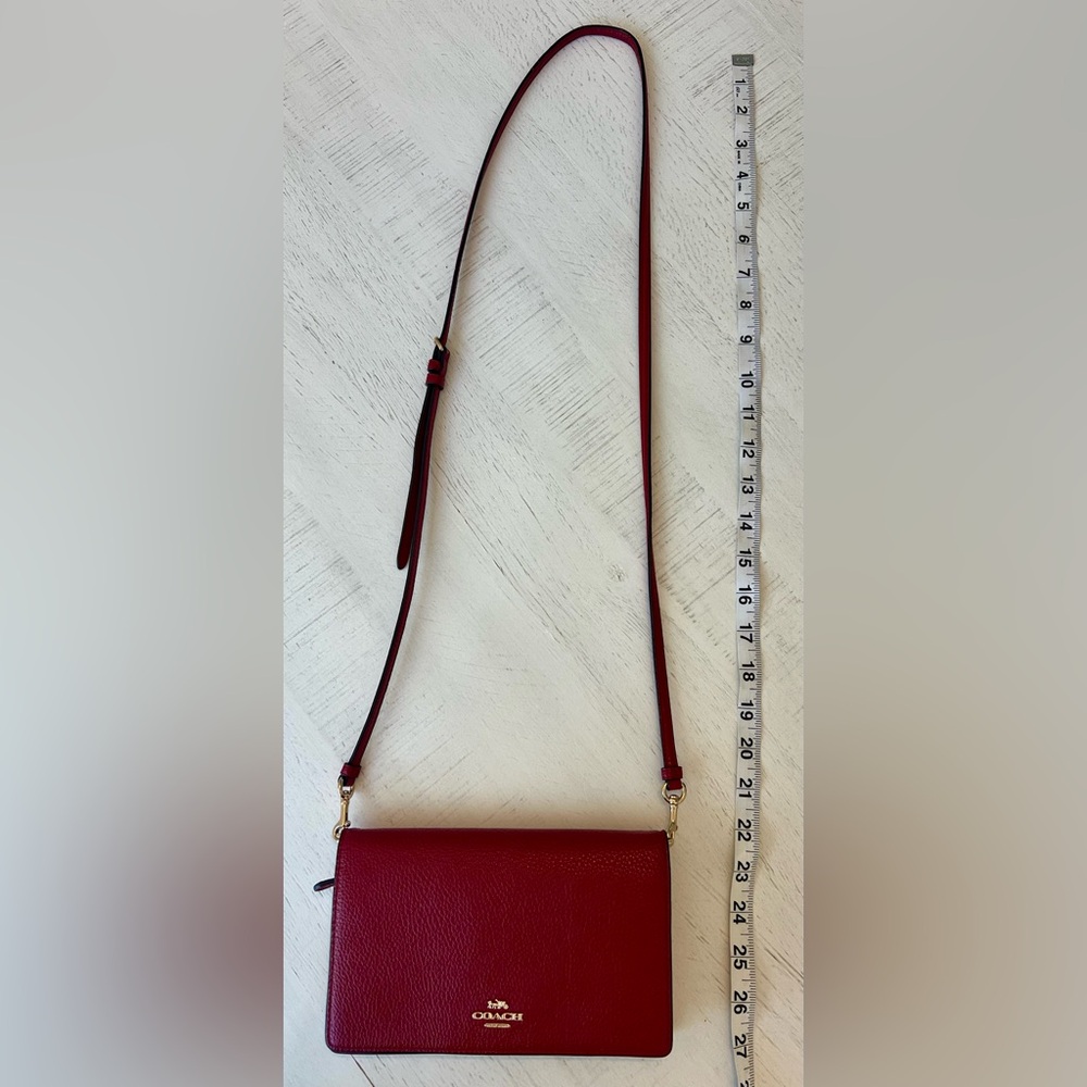 Coach Red Leather Crossbody - Picture 8 of 11